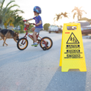 Two-Sided Folding Floor Safety Multi-lingual Sign -  Kids at Play