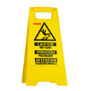 Two-Sided Folding Floor Safety Multi-Lingual Sign - Wet Floor