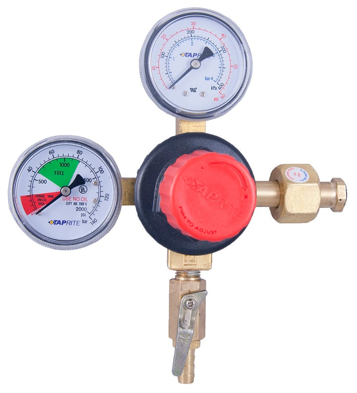 Tap Rite  High Pressure CO2 Regulator(0-120 lbs, 0-2000 lbs) - Double Gauge