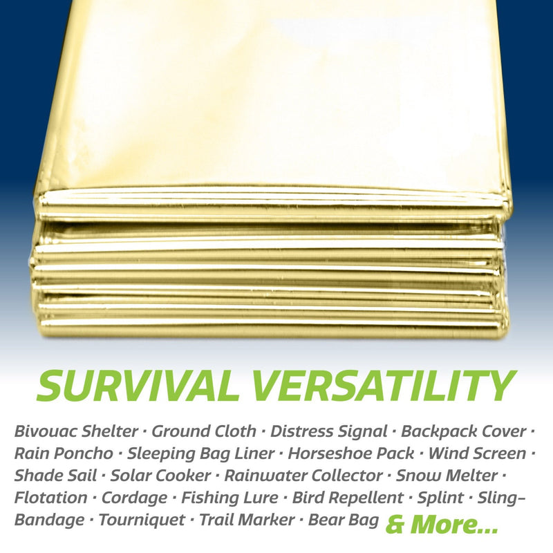 Thermal Foil Weatherproof Emergency Blanket - Pack of 5