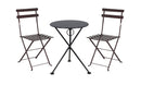 Three Piece Bistro Dining Set with 24" Round Powder Coated Steel Top and Two Paris Side Chairs