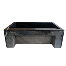 Toros Black Marble Rectangular Wall-mount Bathroom Sink Fluted (W)16" (L)24" (H)7"