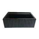 Toros Black Marble Rectangular Wall-mount Bathroom Sink Fluted (W)16" (L)24" (H)7"