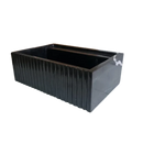 Toros Black Marble Rectangular Wall-mount Bathroom Sink Fluted (W)16" (L)24" (H)7"