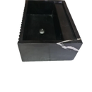 Toros Black Marble Rectangular Wall-mount Bathroom Sink Fluted (W)16" (L)24" (H)7"