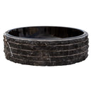 Toros Black Marble Rustic Above Vanity Round Bathroom Sink (D)16" (H)5"