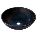 Toros Black Natural Stone Marble Above Vanity Bathroom Sink Semi-Polished (D)16" (H)6"