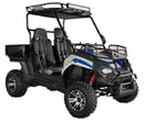 TrailMaster Challenger 200EUX UTV Side-by-Side, Front Cargo Rack, Rear Dump Bed, Deluxe Alloy Wheels, LED Light Bar