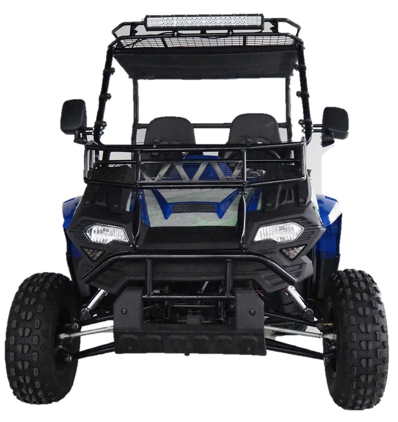 TrailMaster Challenger 200EUX UTV Side-by-Side, Front Cargo Rack, Rear Dump Bed, Deluxe Alloy Wheels, LED Light Bar