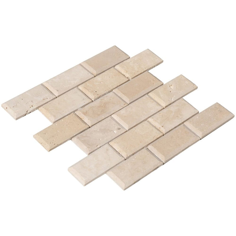 Tuscany Ivory Light Travertine Honed Mosaic Floor and Wall Tile - Livfloors Collection