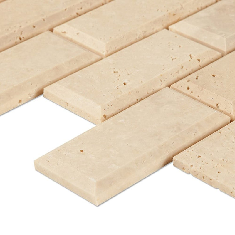 Tuscany Ivory Light Travertine Honed Mosaic Floor and Wall Tile - Livfloors Collection