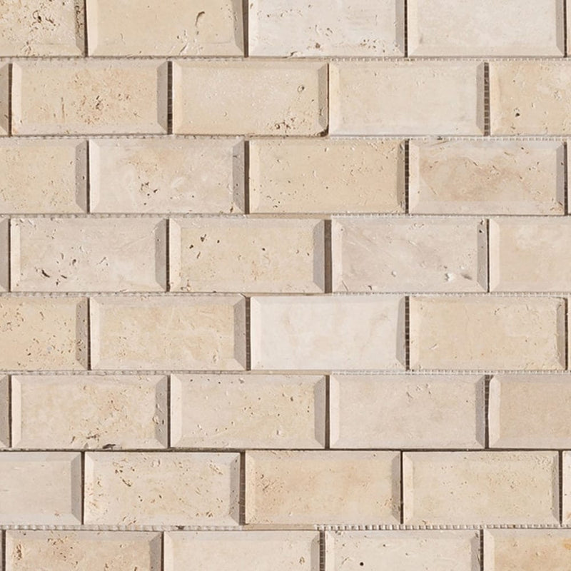 Tuscany Ivory Light Travertine Honed Mosaic Floor and Wall Tile - Livfloors Collection