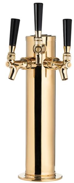 Triple Faucet PVD Body - All SS304 Contact 3" Column Tower
