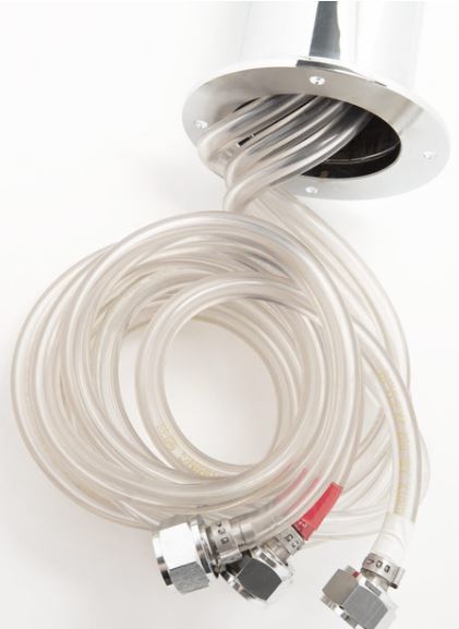 Triple Faucet SS Body 4" Column Tower