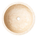 Troia Light Travertine Natural Stone Pumpkin Shape Above Vanity Bathroom Vessel Sink