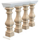 Troia Light Travertine Balustrade Hand-carved from Solid Travertine Block (SET of 4)