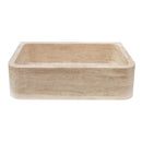 Troia Light Travertine Rectangular Farmhouse Kitchen Sink (W)18" (L)27.5" (H)7"