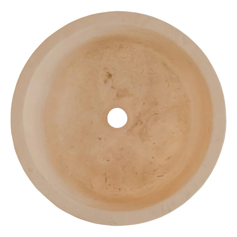 Troia Light Travertine Cylinder Above Vanity Bathroom Sink 2" Embedded Mosaics Border