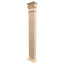 Troia Light Travertine Rectangular Italian Hand-carved Column (W)16" (L)16" (H)111"