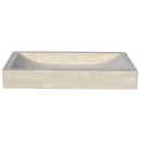 Troia Light Travertine Rectangular Above Vanity Bathroom Vessel Sink (W)16" (L)27.5" (H)4"