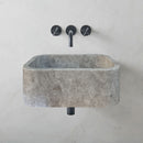 Tundra Gray Marble Rectangular Wall-mount Bathroom Sink (W)12" (L)18" (H)7"