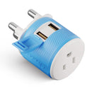 Adaptador de viaje para Sudáfrica y Botsuana - 3 en 1 - 2 USB - Tipo M - Diseño compacto (U2U-10L) 
