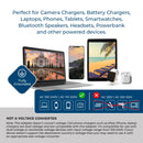 Adaptador de viaje para India y Nepal - 3 en 1 - 2 USB - Tipo D - Diseño compacto (U2U-10)