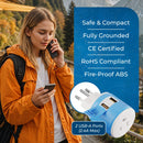 Adaptador de viaje para Suiza - 3 en 1 - 2 USB - Tipo J - Diseño compacto (U2U-11A)