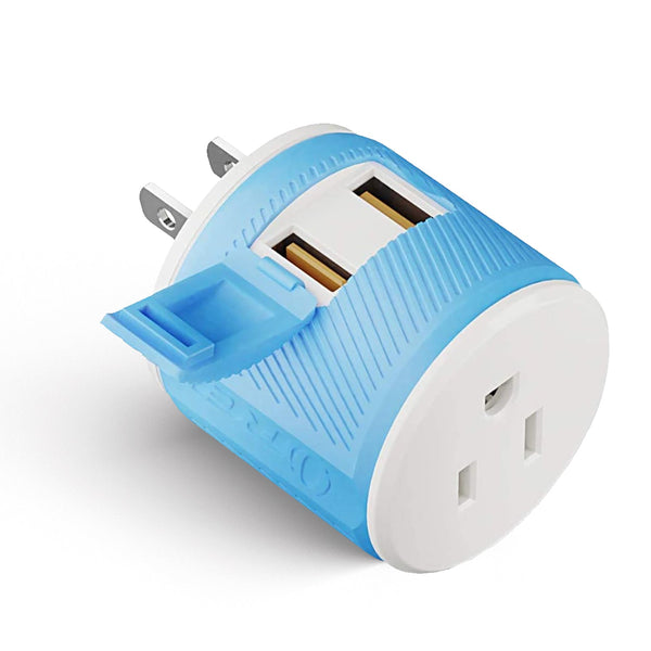 Adaptador de viaje para Japón y Filipinas - 3 en 1 - 2 USB - Tipo A - Diseño compacto (U2U-6)