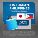 Adaptador de viaje para Japón y Filipinas - 3 en 1 - 2 USB - Tipo A - Diseño compacto (U2U-6)