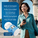 Adaptador de viaje para Europa y Alemania - 3 en 1 - 2 USB - Tipo C - Diseño compacto (U2U-9C)