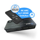Conmutador HDMI 4K ARC 4x1: compatible con 4K a 60 Hz, conecta la barra de sonido con ARC (UHD-401ARC) 