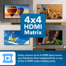Matriz HDMI 4x4 4K a 60 Hz con RS-232 y reducción de escala (UHD-404R)
