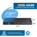 Matriz HDMI 4x4 4K a 60 Hz con RS-232 y reducción de escala (UHD-404R)