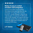 Conmutador de matriz HDMI Ultra HD 4x4 4K a 60 Hz con control remoto IR (UHD-404) 