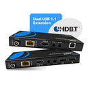 Extensor HDMI HDBaseT KVM 4K con cable CAT6/CAT7 de hasta 122 m (400 pies) para teclado y ratón con cable CAT6/CAT7 (UHD-EXB400-KVM) 