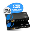 Extensor HDMI HDBaseT KVM 4K con cable CAT6/CAT7 de hasta 122 m (400 pies) para teclado y ratón con cable CAT6/CAT7 (UHD-EXB400-KVM) 