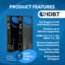 Extensor HDMI HDBaseT KVM 4K con cable CAT6/CAT7 de hasta 122 m (400 pies) para teclado y ratón con cable CAT6/CAT7 (UHD-EXB400-KVM) 