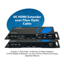 Extensor HDMI 4K por fibra óptica con extracción de audio e infrarrojos bidireccionales (UHD-FO10-K)
