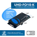 Extensor HDMI 4K por fibra óptica con extracción de audio e infrarrojos bidireccionales (UHD-FO10-K)