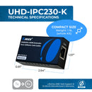 Extensor HDMI 4K por CAT6/7 - 70 m - EDID y alimentación por cable (UHD-IPC230-K)