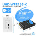 Extensor HDMI/USB-C 4K sobre un solo cable CAT6/7 con transmisor de placa de pared 4K a 60 Hz, HDR y control IR hasta 50 m (UHD-WPE165-K) 