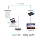 Extensor HDMI/USB-C 4K sobre un solo cable CAT6/7 con transmisor de placa de pared 4K a 60 Hz, HDR y control IR hasta 50 m (UHD-WPE165-K) 