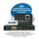 Extensor HDMI de placa de pared 4K sobre CAT 6/7 hasta 70 metros con HDBaseT (UHD-WPE230-K)
