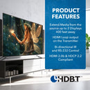 Extensor HDMI 4K 1x2 a través de CAT 6 hasta 400 pies con PoC, control IR unidireccional, gestión EDID (UHD12-EXB400-K)