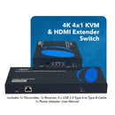 Conmutador extensor KVM HDMI OREI 4K a 60 Hz 4x1 de hasta 70 m (UHD41-EX230-KVM)
