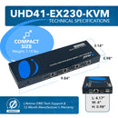 Conmutador extensor KVM HDMI OREI 4K a 60 Hz 4x1 de hasta 70 m (UHD41-EX230-KVM)