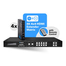 Extensor de matriz HDMI 4x4 y HDBaseT sobre cable CAT5e/6/7 (UHD44-EX230-K) 