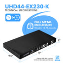 Extensor de matriz HDMI 4x4 y HDBaseT sobre cable CAT5e/6/7 (UHD44-EX230-K) 