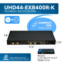 Extensor HDMI 4x4 con HDBaseT sobre CAT5e/6/7 hasta 122 m - Control IR y gestión EDID (UHD44-EXB400R-K)